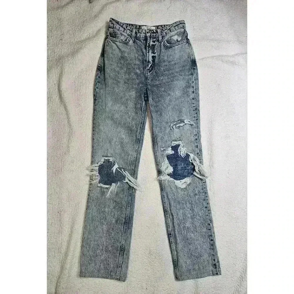 We The Free Denim - We The Free People Y2K jeans High Rise Balloon leg Womens Sz 26 Taper Hem